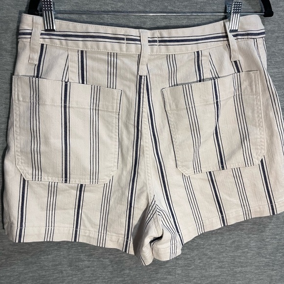 Madewell Tan and Blue Flat Front Shorts - Picture 4 of 6